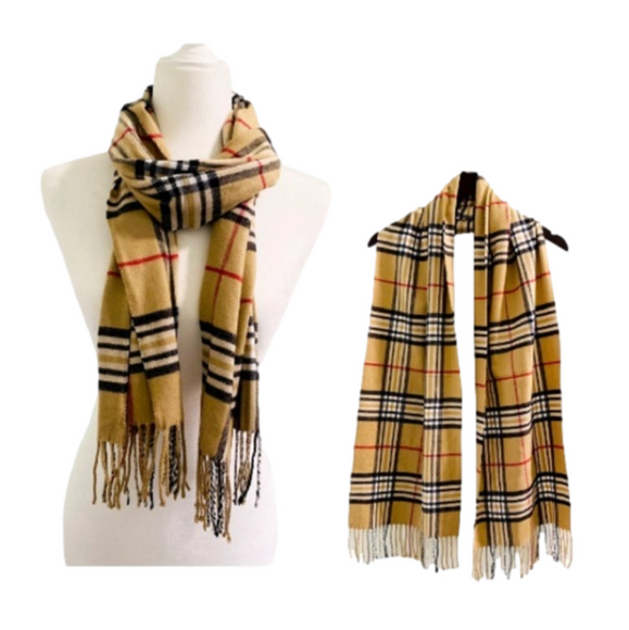 Classic Check Cashmere Feel Winter Scarf Super Soft Collection made in Italy - Picture 1 of 4